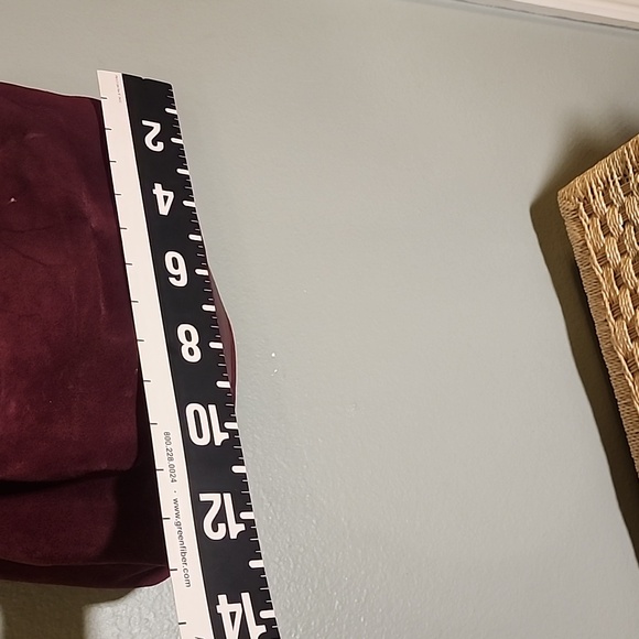 THACKER Convertible Small Suede Burgundy Satchel purse - Picture 5 of 5